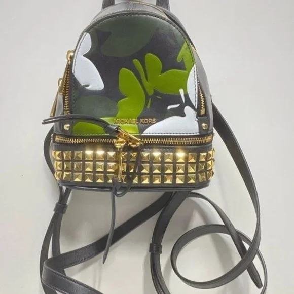 ONE DAY SALE!!!! NWOT Michael Kors Rhea Mini Butterfly Camo Backpack - Picture 1 of 6